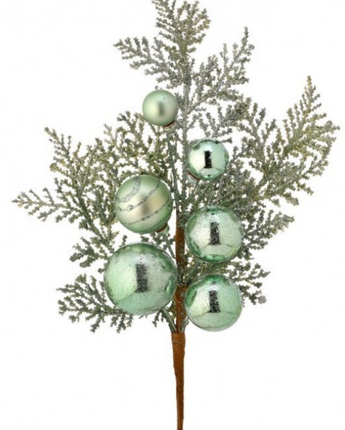 15" Glitter Ball Metallic Cedar Spray (Sold Separately)
