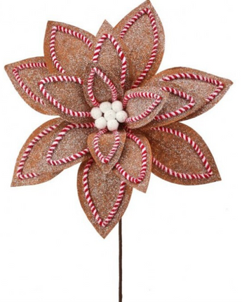 30" Sugar & Spice Poinsettia Stem