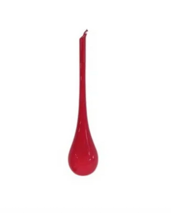 9" Red Bubblegum Glass Teardrop Finial