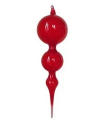 11" Red Bubblegum Glass Finial