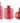 Antique Red Matte Glass Bottle Vases (Sold Separately)