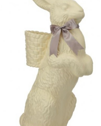 35" Resin Chocolate Standing Bunny with Basket (Not Eligible for Shipping)