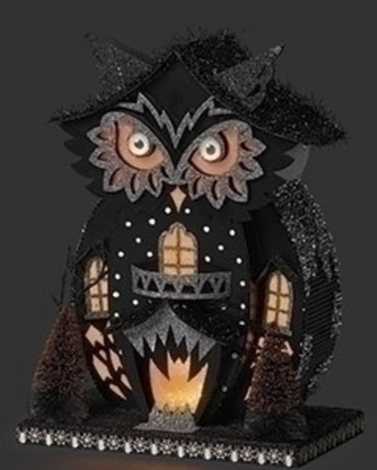 12" Lighted Owl House (Sold Separately)