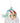 A vintage-style Christmas glass ornament depicting Santa Claus's face with a glittery white beard, a red and white striped hat, and a silver hanging loop, shown against a plain white background.