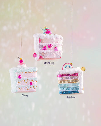 5" Slice of Sweet Cake Ornament (Sold Separately)