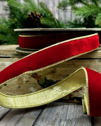 1" Red Lush Velvet Ribbon