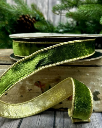 1" Forest Green Lush Velvet Ribbon