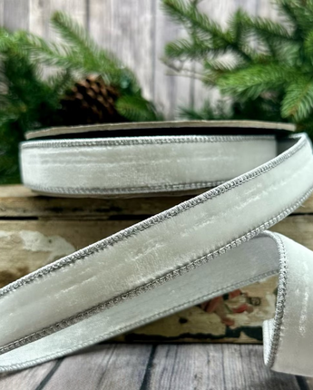 1" Lush Velvet Winter White Ribbon