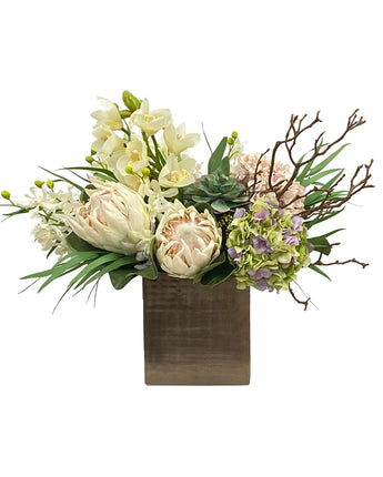 22" Orchid & Protea in Artisanal Vase