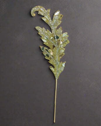 14" Gold Mosaic Mirror Acanthus Spray