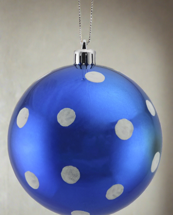 100mm Blue and White Polka Dot Ball
