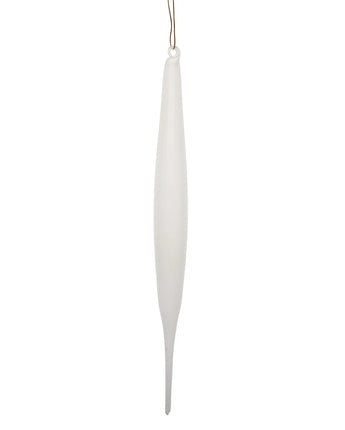12" White Elliptical Bubblegum Finial