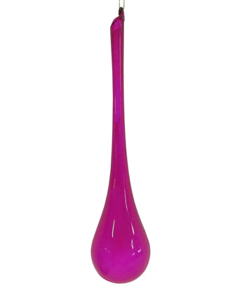 9" Fuchsia Bubblegum Glass Teardrop Finial