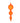 11" Orange Bubblegum Glass Finial