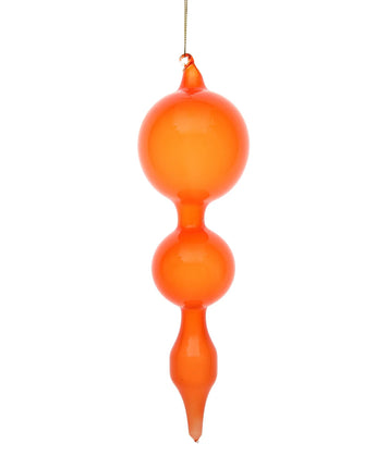 11" Orange Bubblegum Glass Finial