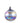 120mm Blue Glitter Murano Ball