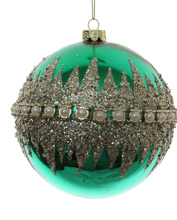 120mm Green Glitter Pearl Band Ball