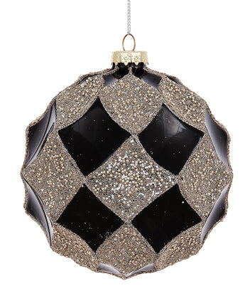 120mm Black Pearlized Harlequin Ball