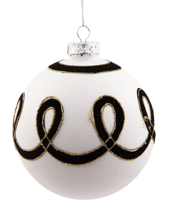 120mm Black & White Flocked Ball