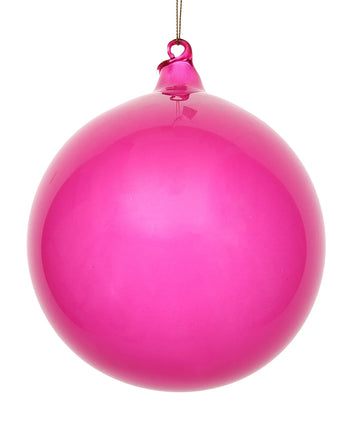 150mm Fuchsia Glitter Glass Ball