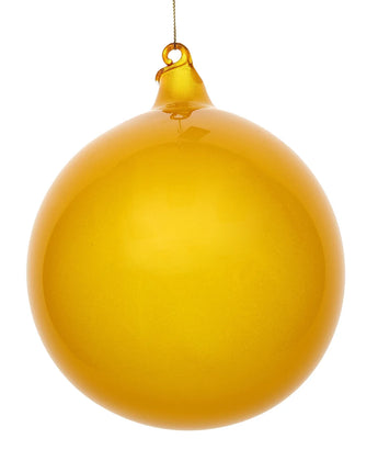150mm Yellow Glitter Glass Ball