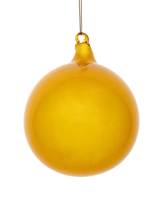 120mm Yellow Glitter Glass Ball