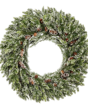24" Iced Angel Pine Wreath