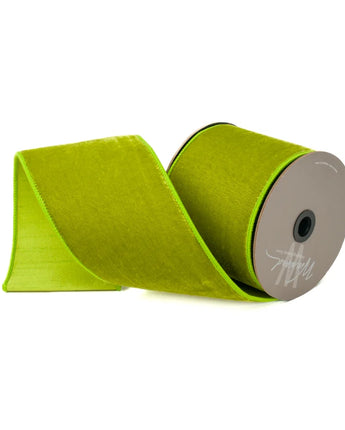 Lime Velvet Dupioni Ribbon 4"x10YD