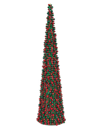 Red & Green Beaded Cone Tree (Sold Separately)