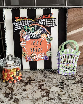 12" Black & White Striped Display Board