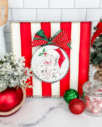 12" Red & White Striped Display Board