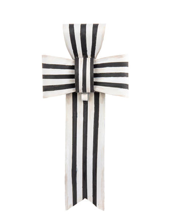 16" Black & White Bow Display