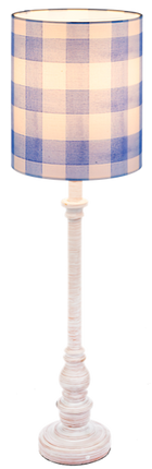 24" Blue Gingham Buffet Lamp