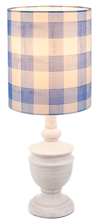 15" Blue Gingham Buffet Lamp