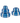 Blue Stripe Taper Holder (Sold Separately)