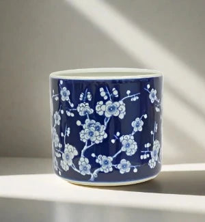 Plum Blossom Round Pot 7"