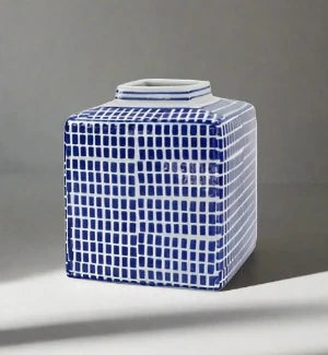 Check Trellis Square Vase 7.5"