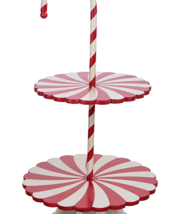 21" Peppermint & Candy Cane Pedestal Stand