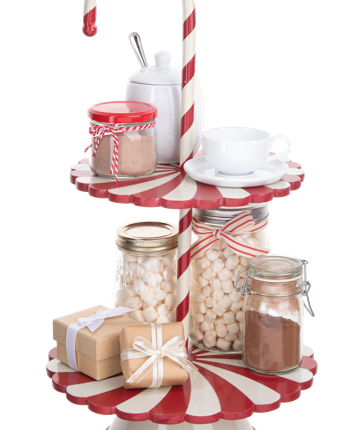 21" Peppermint & Candy Cane Pedestal Stand