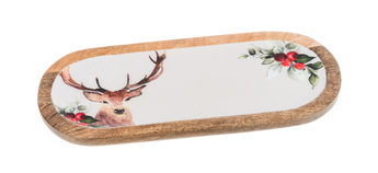 Oval Holiday Stag Serving Tray (Sold Separately)