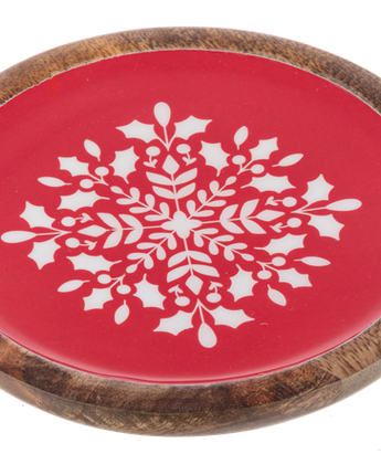 Red & White Snowflake Plate (Sold Separately)