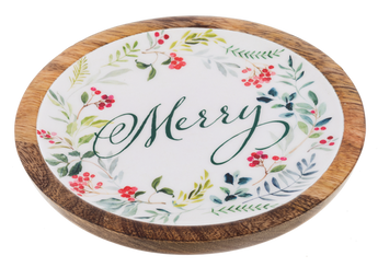 Wreath with Holiday Text Plate (Sold Separately)