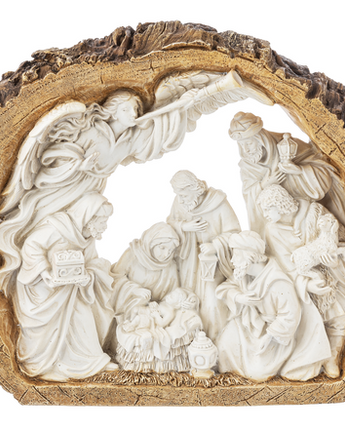 9.5" Log Cut-out Nativity Scene