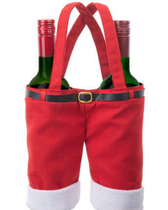 Santa Pants Double Bottle Wine Holder