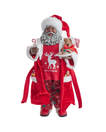 10.5" Black Pajama Santa