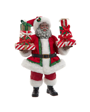 10.5" Black Santa with Gift Boxes