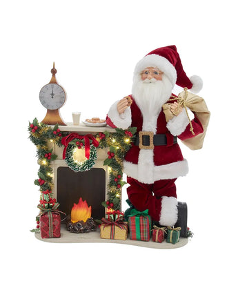 17" Santa Claus with Fireplace