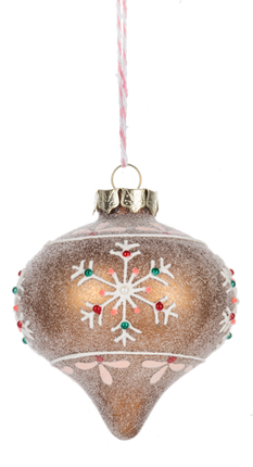 Frosted Gingerbread Ball Ornaments (Sold Separately)