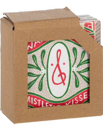 Retro Holiday Message Coaster (Set of 4)