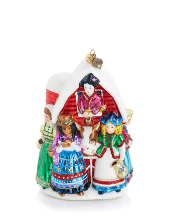 Eight Maids A Milking Glass Ornament